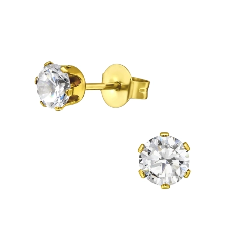Runden Stahl-Ohrstecker Schmuck | All4silver