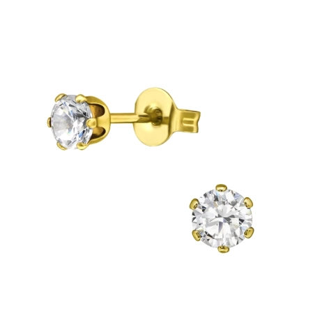 Runden Stahl-Ohrstecker Schmuck | All4silver
