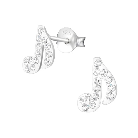 Musik Note Ohrstecker mit Steinen Schmuck | All4silver