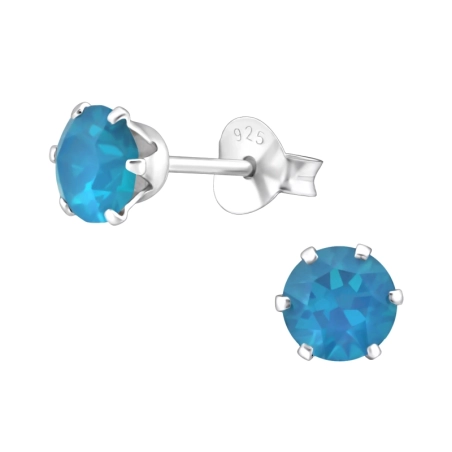 Silberkugeln mit echten europäischen Kristallen – Lacrystal-Ohrstecker aus 925er-Sterlingsilber