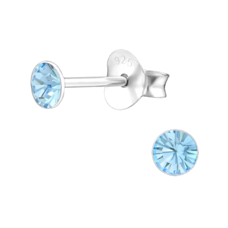 Silberkugeln mit echten europäischen Kristallen – Lacrystal-Ohrstecker aus 925er-Sterlingsilber