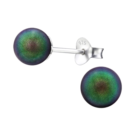 Silberkugeln mit echten europäischen Kristallen – Lacrystal-Ohrstecker aus 925er-Sterlingsilber