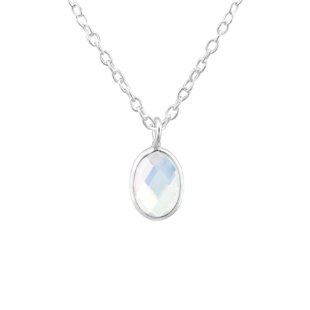 Silbernes Oval Halsketten für Kinder Schmuck | All4silver