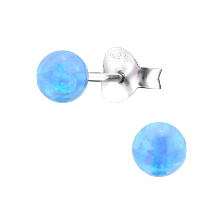 Silberne Kugel Ohrstecker mit Halbedelsteinen Schmuck | All4silver