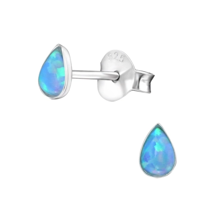 Birne Ohrstecker mit Halbedelsteinen Schmuck | All4silver