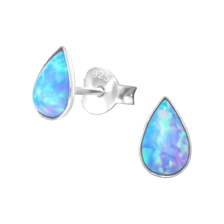 Eine Träne Ohrstecker mit Halbedelsteinen Schmuck | All4silver