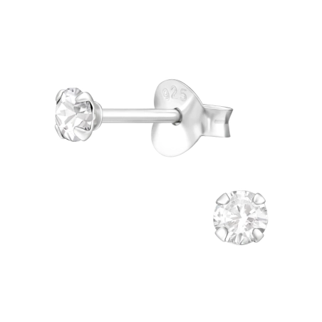 Runden Basic Ohrstecker Schmuck | All4silver