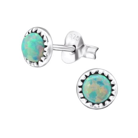 Silbernes Rad Ohrstecker mit Halbedelsteinen Schmuck | All4silver