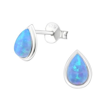 Silberne Birne Ohrstecker mit Halbedelsteinen Schmuck | All4silver