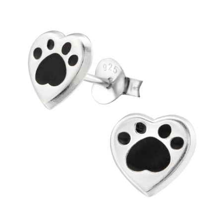 Herz - 925 Sterling Silber Bunte Ohrstecker für Kinder