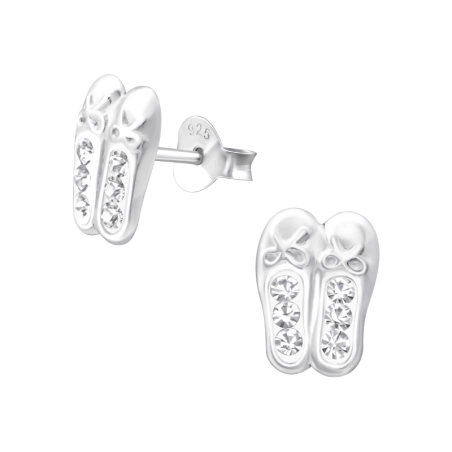 Ballerina-Schuhe Ohrstecker mit Steinen Schmuck | All4silver