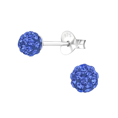 Silberkugeln mit echten europäischen Kristallen – Lacrystal-Ohrstecker aus 925er-Sterlingsilber