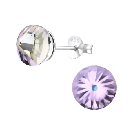 Silberkegel mit echten europäischen Kristallen – Lacrystal-Ohrstecker aus 925er-Sterlingsilber