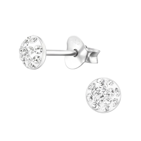 Runden Ohrstecker mit Steinen Schmuck | All4silver