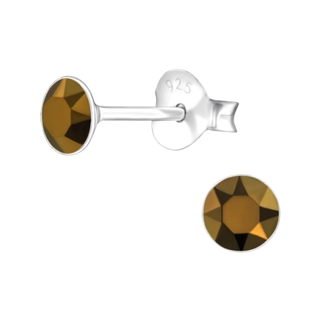Silberräder mit echten europäischen Kristallen – Lacrystal-Ohrstecker aus 925er-Sterlingsilber