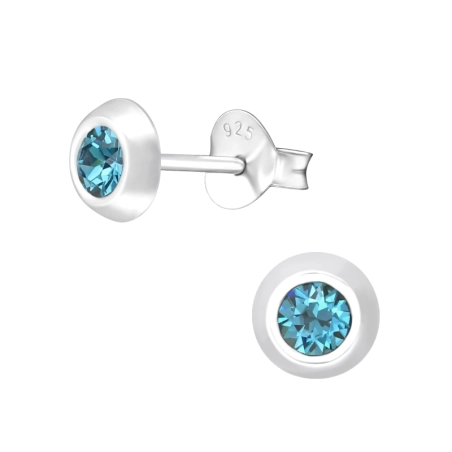 Silberräder mit echten europäischen Kristallen – Lacrystal-Ohrstecker aus 925er-Sterlingsilber