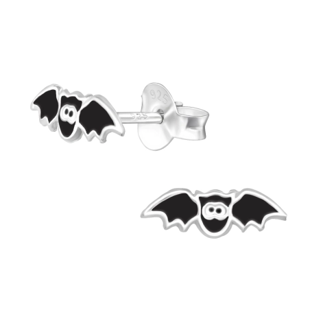 Silberne Fledermaus Ohrstecker mit Emaillefarben Schmuck | All4silver