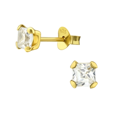 Silberquadrat 4mm Basic Ohrstecker Schmuck | All4silver