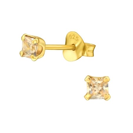 Silberquadrat 3mm Basic Ohrstecker Schmuck | All4silver