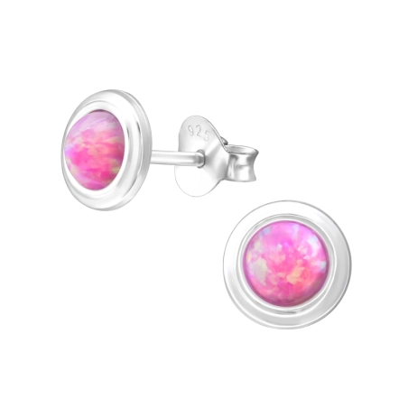 Silbernes Rad Ohrstecker mit Halbedelsteinen Schmuck | All4silver