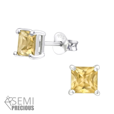 Silbernes Quadrat Basic Ohrstecker Schmuck | All4silver