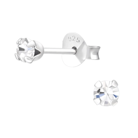 Silber rund 3mm Basic Ohrstecker Schmuck | All4silver