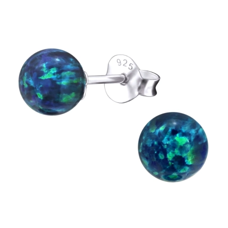 Silberkugel Ohrstecker mit Halbedelsteinen Schmuck | All4silver