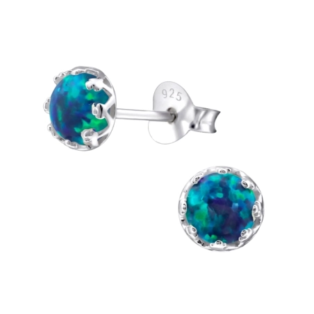 Silbernes Rad Ohrstecker mit Halbedelsteinen Schmuck | All4silver