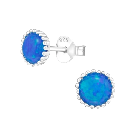 Silbernes Rad Ohrstecker mit Halbedelsteinen Schmuck | All4silver