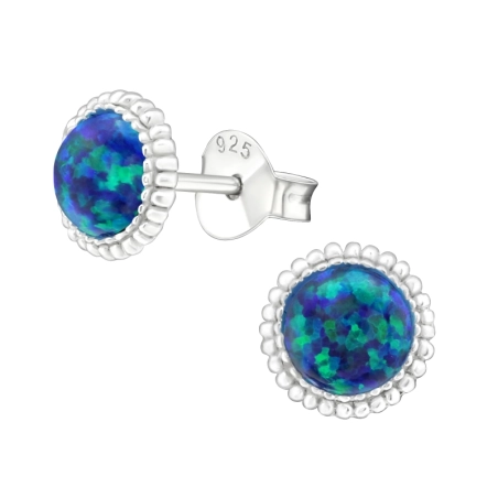 Silbernes Rad Ohrstecker mit Halbedelsteinen Schmuck | All4silver