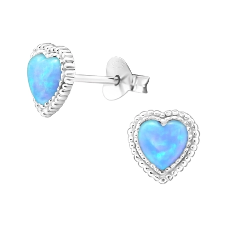 Silver Heart - Puset-Ohrringe aus Silber 925 mit einem Halbedelstein
