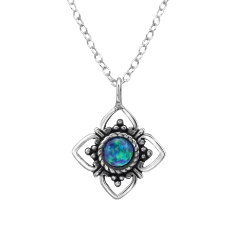 Synthetische Opalblüte Natur Schmuck Schmuck | All4silver