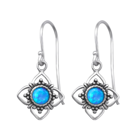 Synthetische Opalblüte Ohrringe mit Halbedelsteinen & Opal Schmuck | All4silver