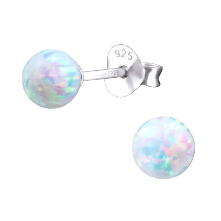 Silberkugel Ohrstecker mit Halbedelsteinen Schmuck | All4silver