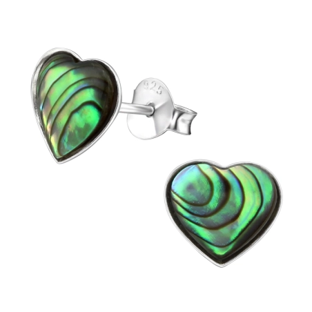 Silbernes Herz Ohrstecker mit Halbedelsteinen Schmuck | All4silver