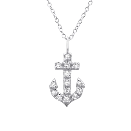 Anker Halskette mit Steinen Schmuck | All4silver
