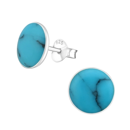 Silbernes Rad Ohrstecker mit Halbedelsteinen Schmuck | All4silver