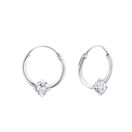 Silbernes 12-mm-Rad Creolen Ohrringe Schmuck | All4silver