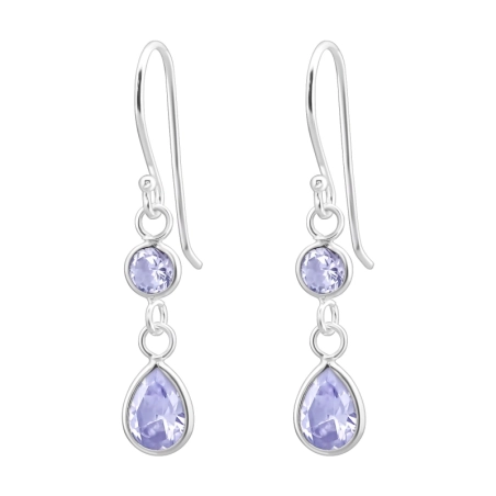 Silberne Träne Ohrringe mit Zirkonia Steinen Schmuck | All4silver