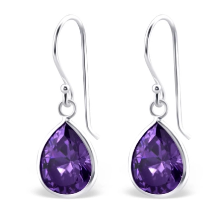 Silberne Träne Ohrringe mit Zirkonia Steinen Schmuck | All4silver