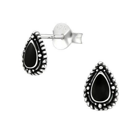 Silberne Träne Ohrstecker mit Halbedelsteinen Schmuck | All4silver