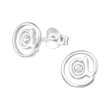 @ Zeichen Ohrstecker mit Kristall Schmuck | All4silver