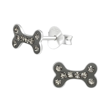 Knochen Ohrstecker mit Steinen Schmuck | All4silver