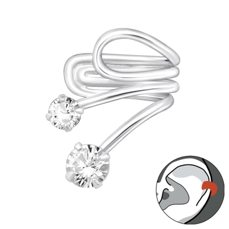 Silbernes Symbol des Friedens Ohrklemme und Ohrkletterer Schmuck | All4silver