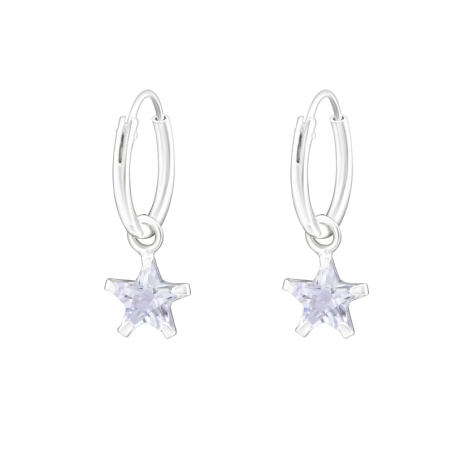Silberner 12-mm-Stern Creolen Ohrringe Schmuck | All4silver