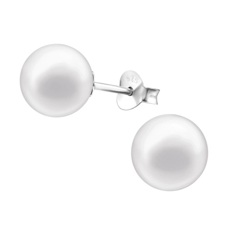 Silbernes Rad Ohrstecker mit Perlen Schmuck | All4silver