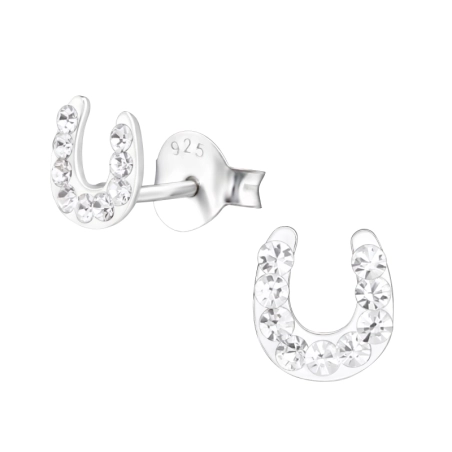 Hufeisen Ohrstecker mit Steinen Schmuck | All4silver