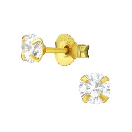 Rund 4mm Basic Ohrstecker Schmuck | All4silver