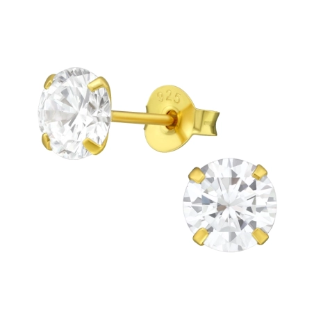 Silber rund 6mm Basic Ohrstecker Schmuck | All4silver