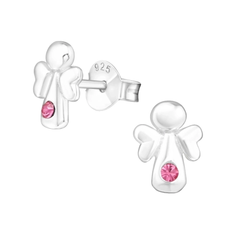 Engel Ohrstecker mit Steinen Schmuck | All4silver